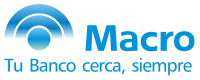 Logo azul de Banco Macro, tu banco cerca siempre.