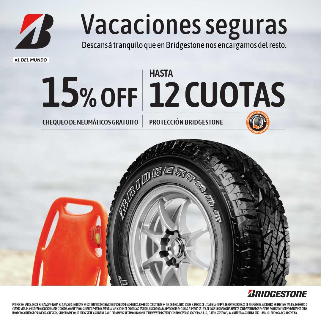 Este verano 2019 -2020 obtén hasta el 15% de descuento en llantas Bridgestone Este verano 2019 -2020 obtén hasta el 15% de descuento en llantas Bridgestone